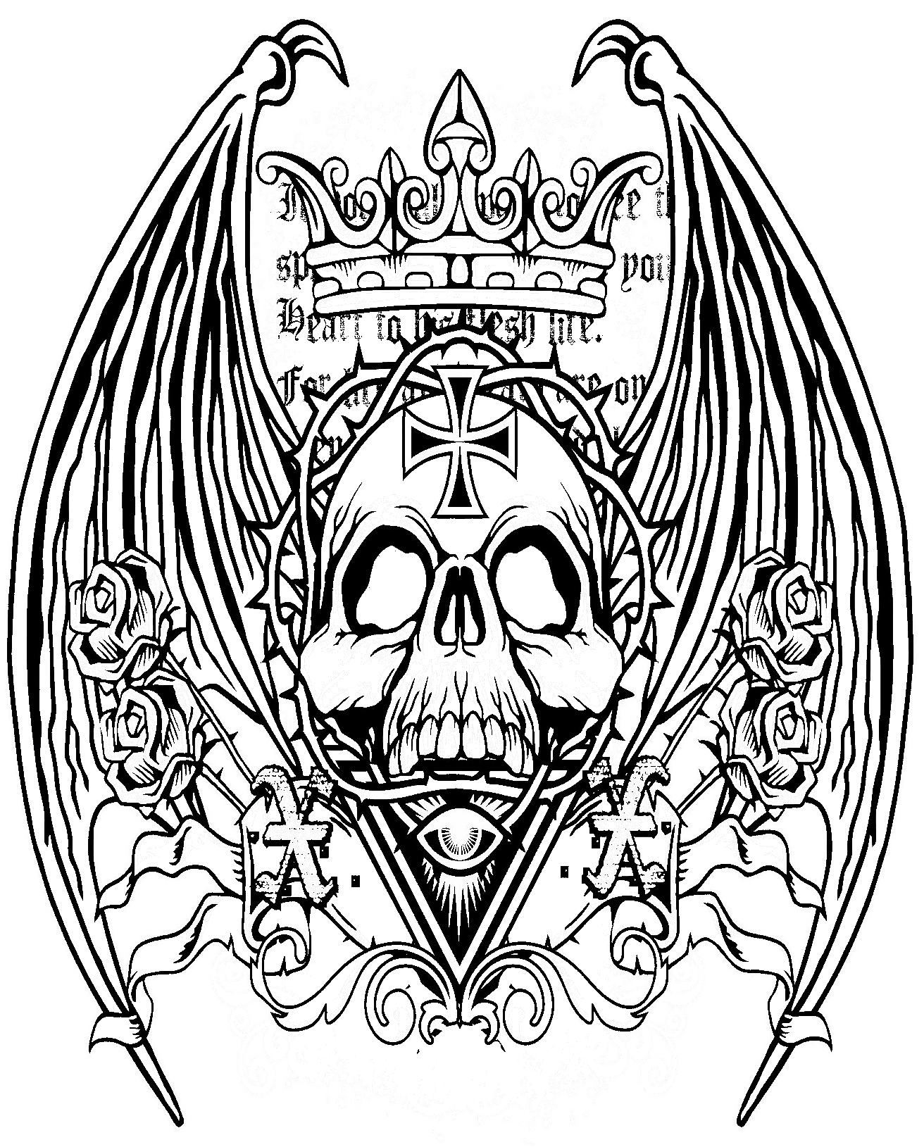Skulls Of Hell Coloring Gothic Horror For Adults Home Of Rachel Mintz Coloring Books