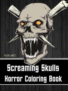 Horrific Skulls coloring book adults