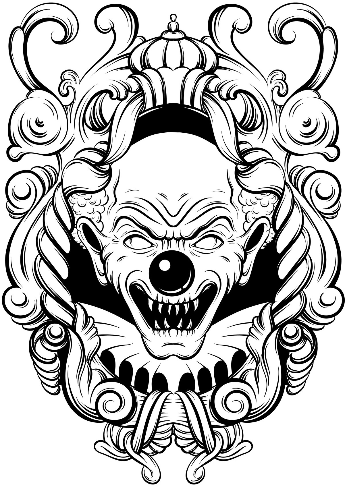 Psycho Killer Clowns Coloring Book For Kids 9 And Teenagers Home